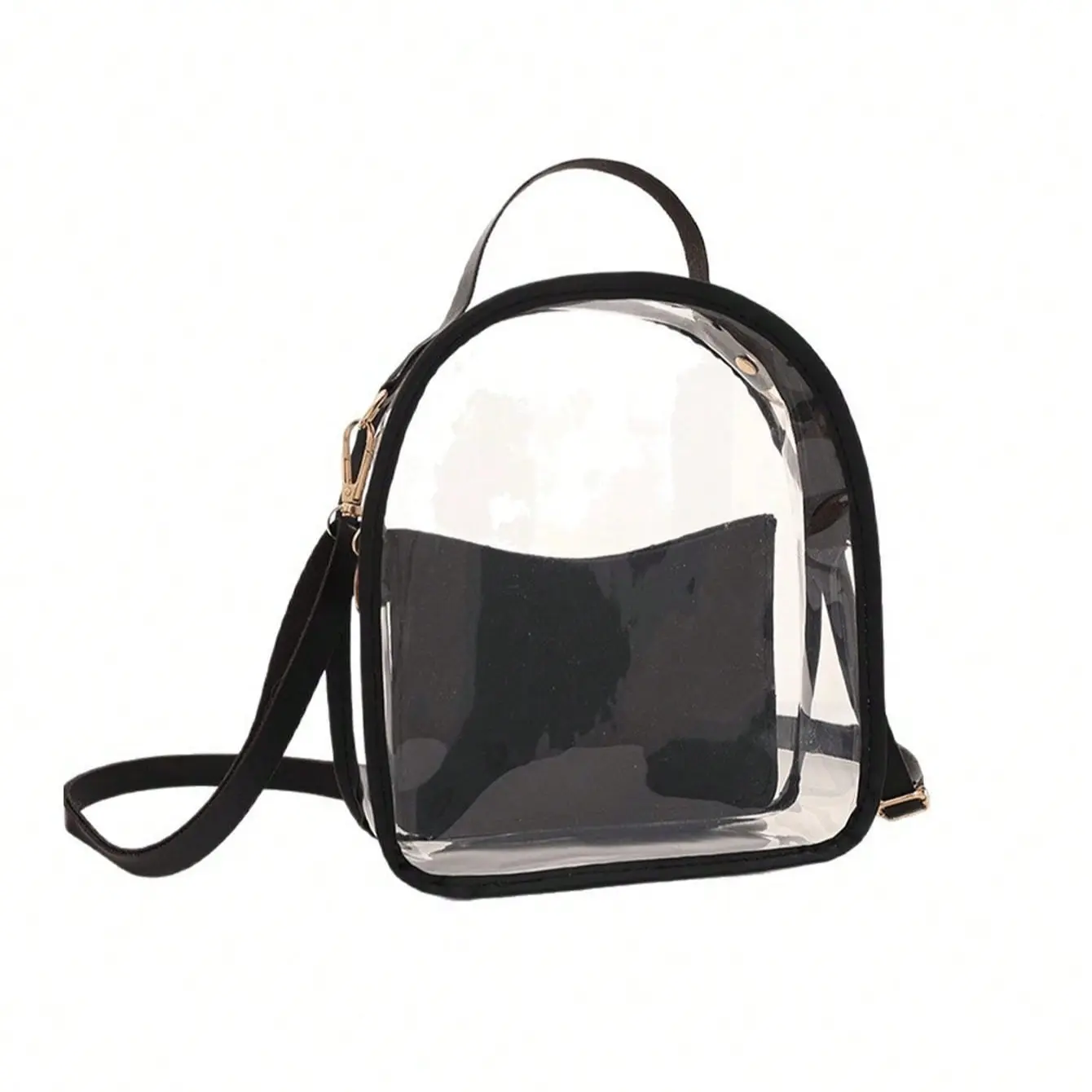 Transparent Backpack Storage Bag, Adjustable Shoulder Straps, Thickened PVC Mini Transparent Makeup Bag, Unisex Lunch Box, Party, Work, Travel, Sports