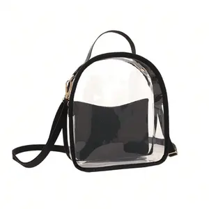 Transparent Backpack Storage Bag, Adjustable Shoulder Straps, Thickened PVC Mini Transparent Makeup Bag, Unisex Lunch Box, Party, Work, Travel, Sports