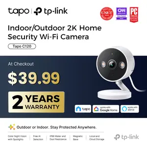 TP-Link & Tapo C120 - 2K QHD Indoor/Outdoor Security Camera with Color Night Vision, Free AI Detection, Baby Monitor, IP66, Dual Spotlights, Local/Cloud Storage  #SummerWins #DealsForYouDays