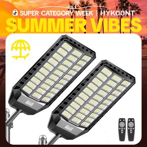 HYKOONT Solar Outdoor Street Lights Dusk to Dawn Auto Lighting up 6500K IP66 Waterproof 3-year-warranty Solar Security Light with Motion Sensor for Outdoor Garden Street Yard Fall Porch Decor summergarden,campingessentials,outdoorfurnitureset,campinggear