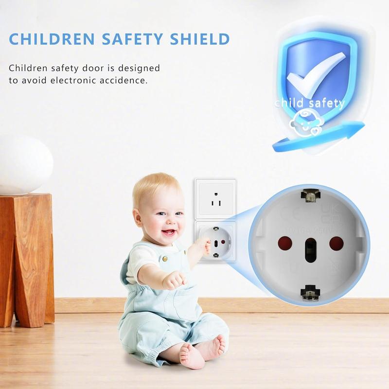 European to Plug Adapter, EU to Adapter, 2 Pack to Plug Adapter, to Travel Plug Converter, for EU Spain France Type C E F Plugs to European to Plug Adapter, EU to Adapter, 2 Pack to Plug Adapter, to Travel Plug Converter, for EU Spain France Type C E F Plugs to