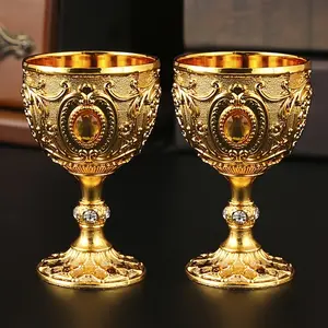 [2pcs BPA-free Holy Grail Cup] BPA-free Metallic Blenwood Vintage Medieval Style Holy Grail Cup, 2pcs - Perfect For Cold Drinks, Ideal For Housewarming Gifts