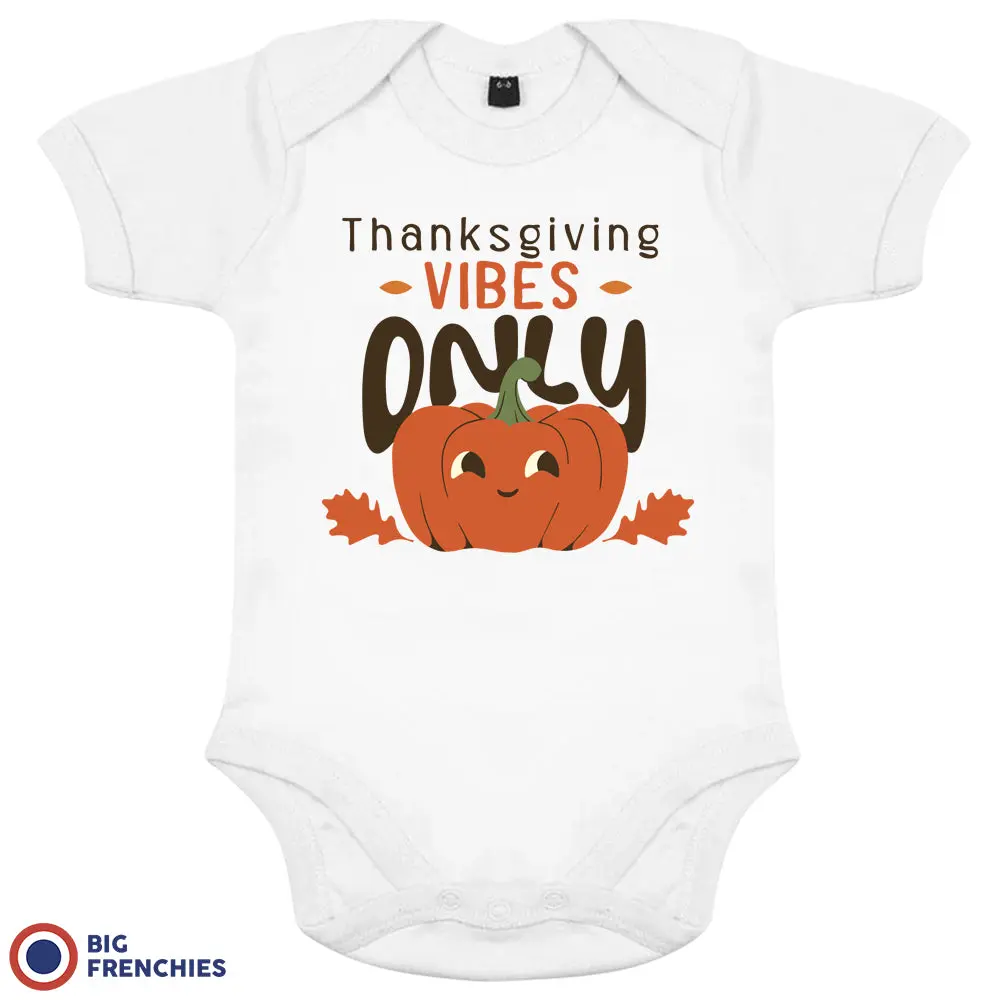 Thanksgiving Vibes Only Organic Cotton Baby Onesie