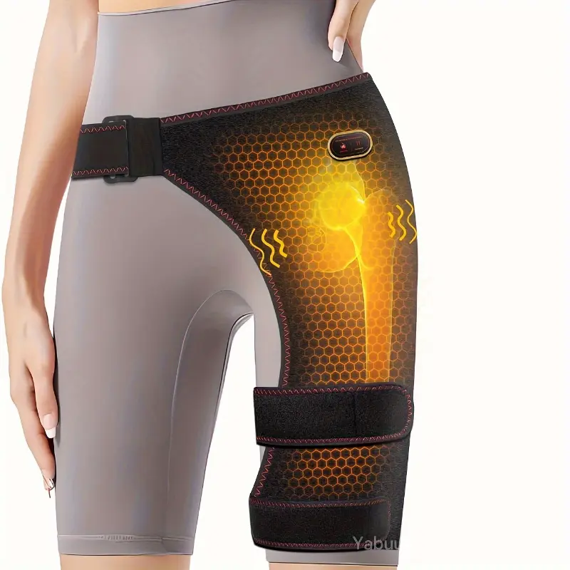 Vibrating Hip Massager, Heated Hip Pad, USB Electric for Hips, Thigh And Buttock Heat Pad with Three Temperature Settings And Timer, Size S/M (Not Wireless)