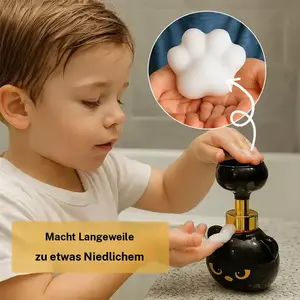 PawPrint Magic, Press to Create Paw Shaped Foam,Cute Cat Paw Foaming Soap Dispenser, 300ml Refillable Hand Soap Pump, Aesthetic Bathroom & Home Decor, Fun Kids Gift