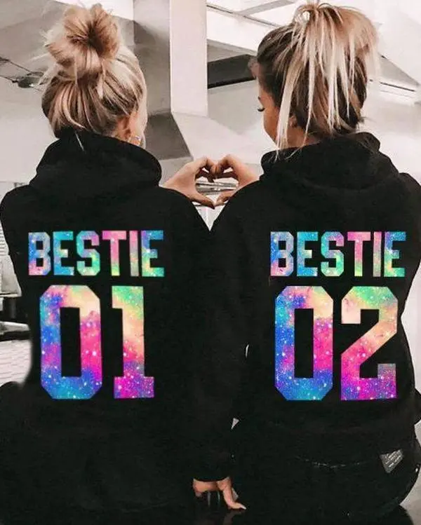 Matching Bestie Shirts Bestie 01 Bestie 02 Matching Bestie Hoodies Cotton Crewneck