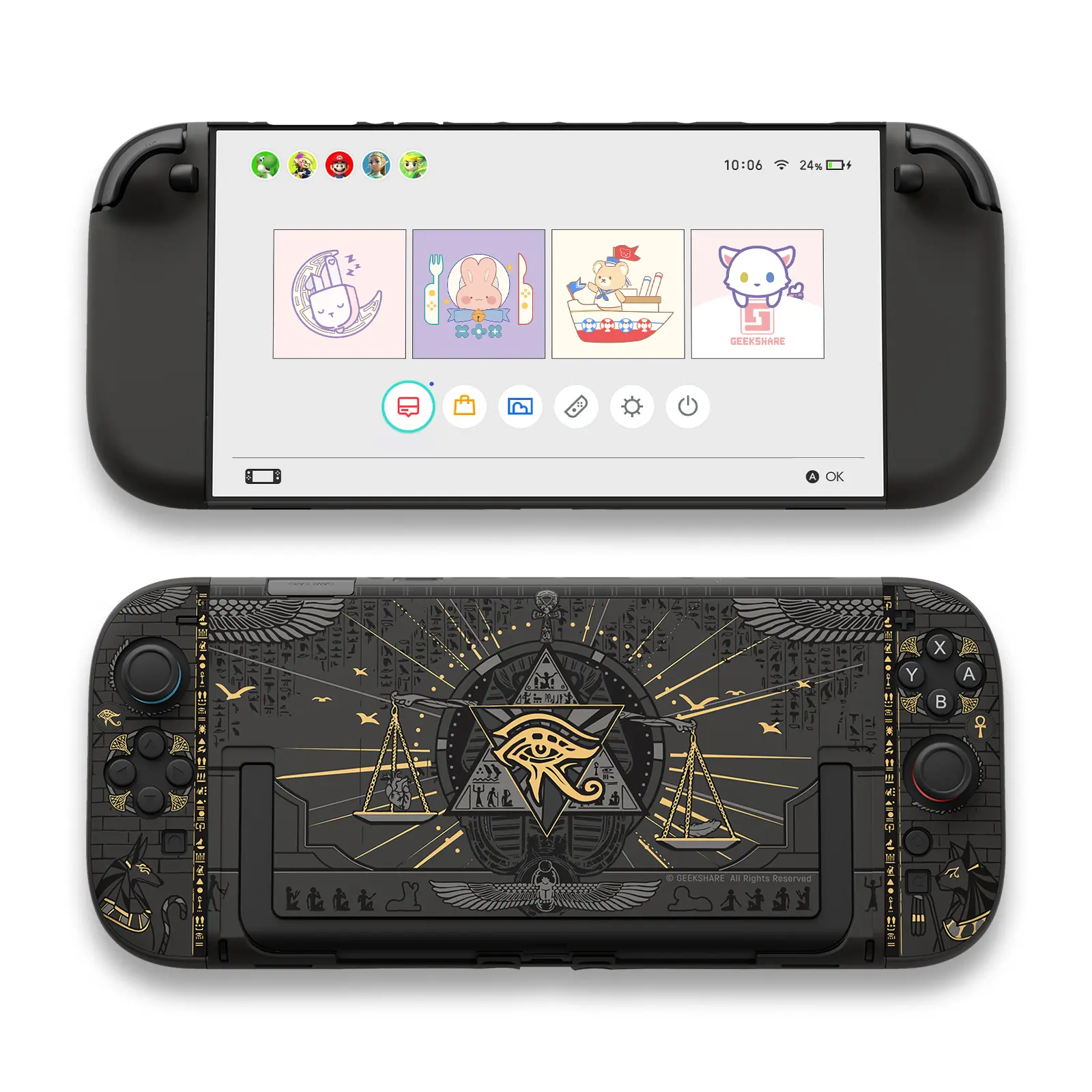 Geekshare Land of Mystery NS2 Case Edition in Sleek Black Split-Type Hollow Case for Nintendo Switch 2 Joy Con Design Console Joystick Wireless Game Controller Smartphone Game Peripherals
