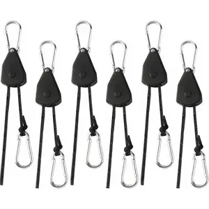 15ft Ratchet Strap Rope Rope Rollers 6 Pack Tarps Tie Downs Small Cam Jam Retractable Ropes Tightener for Tent Use 1/8 inch