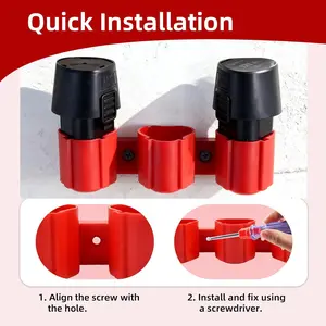 Battery Holder Compatible with Milwaukee M12 Battery Tools, Wall Mounted Bosch 12V Storage Rack, Drill Battery Stand for Workbench Garage, Power Tool Organizer