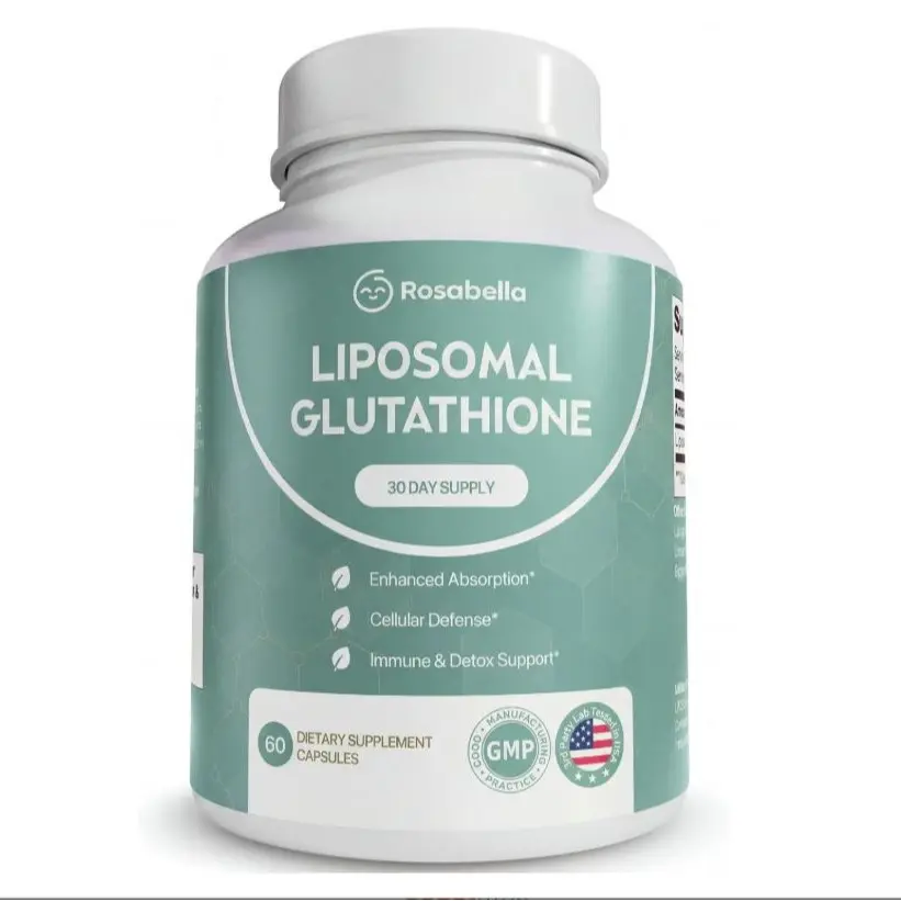 Rosabella Liposomal Glutathione 500mg – High Absorption Glutathione Supplement, Antioxidant Support, Cellular Health & Detox Support, 60 Capsules, 30 Day Supply, Daily Antioxidant Capsules