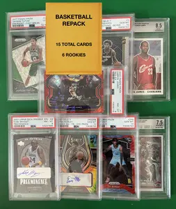 NBA Basketball REPACK - 15 Cards - 6 Rookies - Possible Autographs & Memorabilia - Sports Collectibles NBA Basketball REPACK - 15 Cards - 6 Rookies - Possible Autographs & Memorabilia - Sports Collectibles