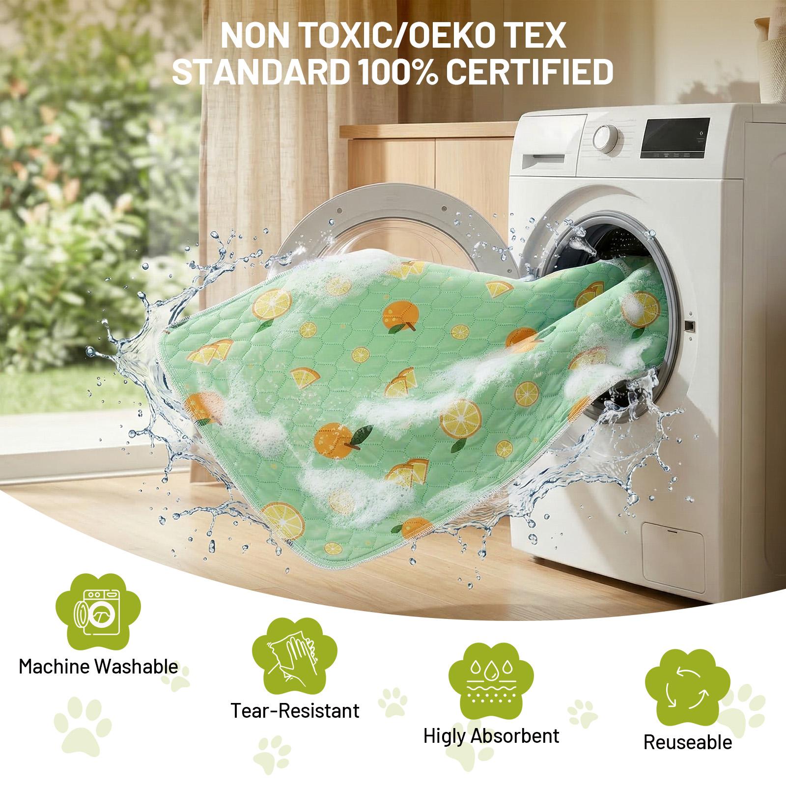 Washable Pee Pads for Dogs, 2-Pack Reusable Absorbent Training Pads for Puppies, Non-Slip Potty Pads, Playpen, Crate, Mattress, Multiple Sizes Washable Pee Pads for Dogs, 2-Pack Reusable Absorbent Training Pads for Puppies, Non-Slip Potty Pads, Playpen, Crate, Mattress, Multiple Sizes