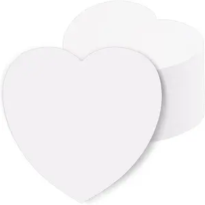 72 Pcs 6 Inch Large White Die Cut Paper Heart Cutouts, Heart Shape Card for Valentine's Day Decorations, Classroom Bulletin Board Decor Kids School Craft Projects