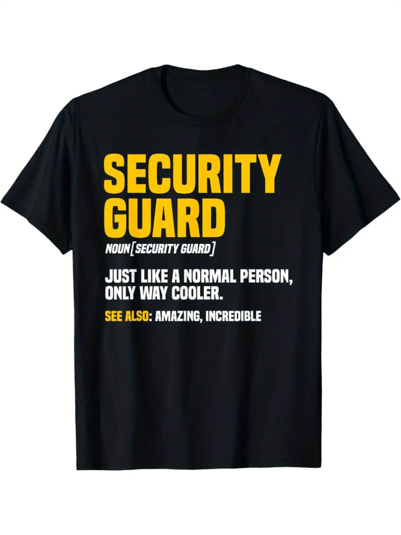Security Guard Noun Inspector Officer Watchman Cus unisex soft cotton short sleeve t shirt, vintage graphic casual tee for men women teens, perfect birthday holiday gift for camping travel gym daily street  wear