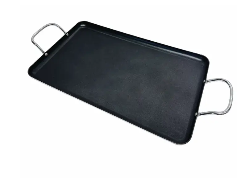 19" x 11-1/2" Aluminum Double Burner Griddle Non-Stick Cooking Pan Cookware