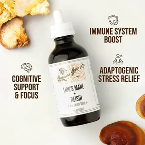 Hodgins Harvest - Organic Lion’s Mane + Reishi Tincture | Made with Mushrooms Grown On Our Farm in The USA | Dual Extract | Extra-Concentrated (4 fl oz)