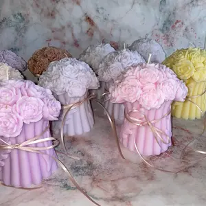 Flower bouquet candle