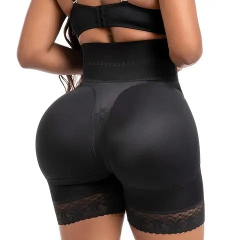 SNATCHED BODY Stage 3 BBL Short | High Waist Colombian Faja | Butt Lifting + Tummy Control | Silicone Anti-Roll Band | Hourglass Sculpting Shapewear | Lace Trim | 3 Hook Levels | Snatched Body
