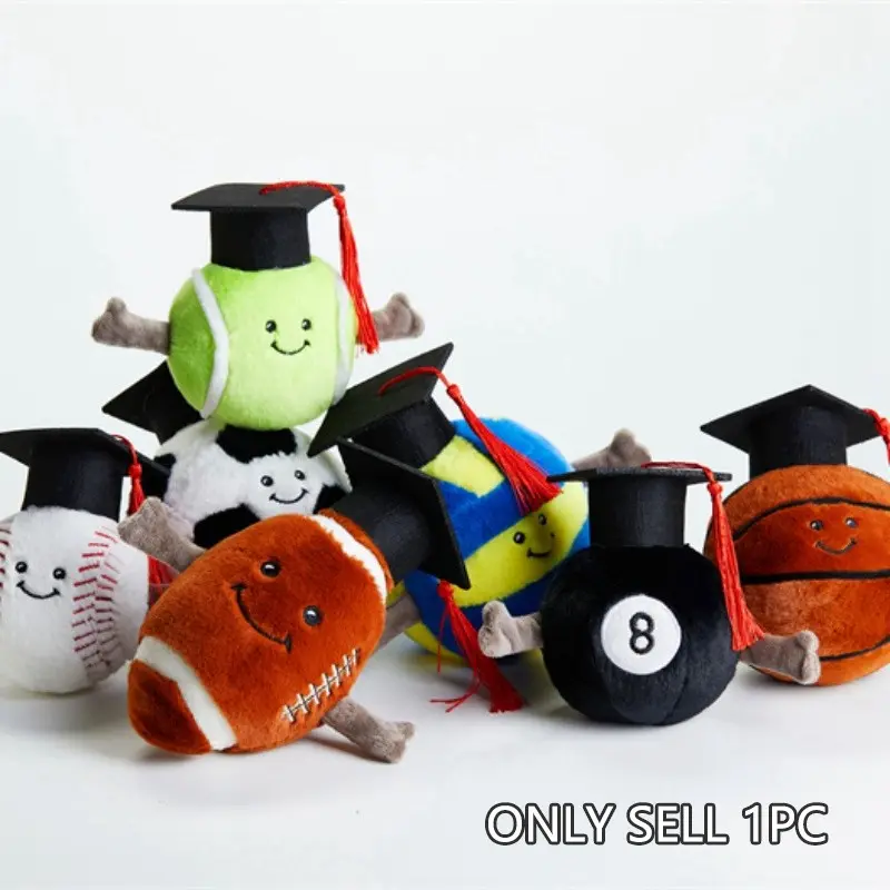 Doctor Hat Basketball Football Rugby Tennis Volleyball Baseball Plush Toy, Fan Collection Decoration, Desktop Ornament, Birthday Gift, Graduation Present