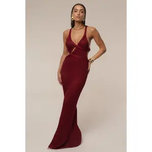 Burgundy Drift And Dream Braided Maxi Dress