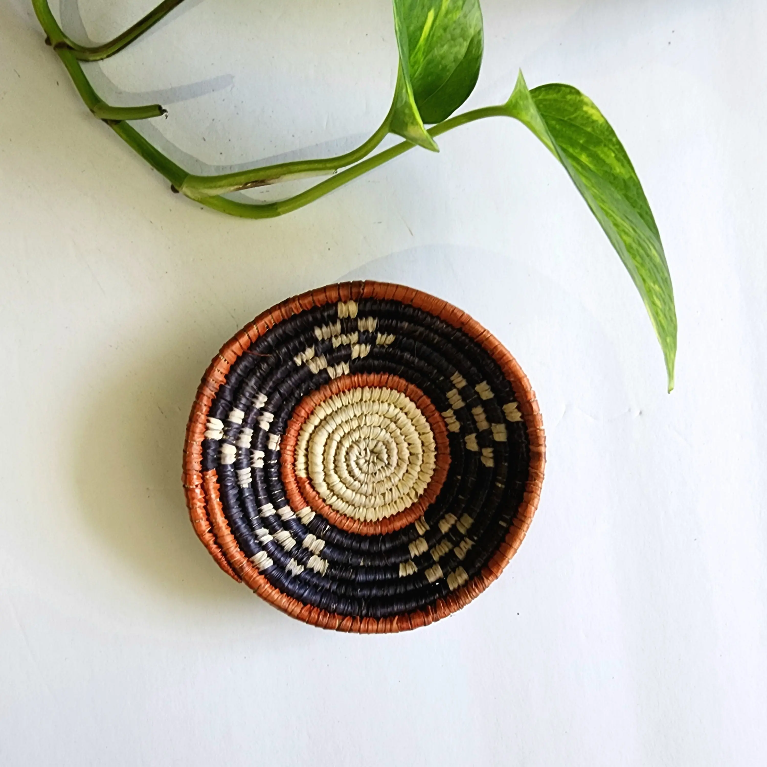 Southwest Handwoven Trinket Basket | 3-4 Inches | Authentic Native American Craftsmanship