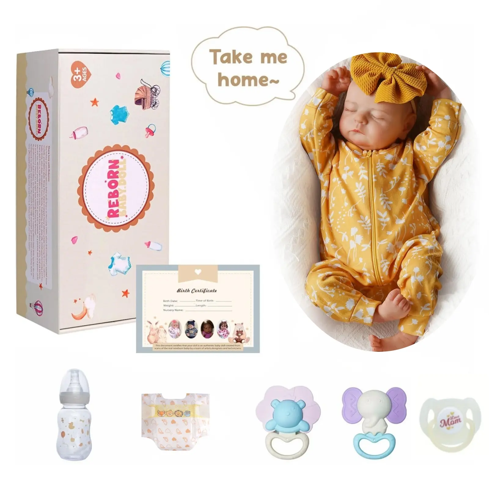 yellow-Sleeping baby girl