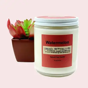 Watermelon Scented Soy Candle,, Hand-poured All Natural, Gift