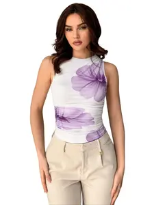 Women's Printed Mesh Vest, Cool Street Style, Slim Fit Sexy, Perfect for Daily Wear and Street Photography