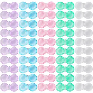 50 Pack Contact Lens Cases Bulk - Cute Travel Contact Lens Holders in 5 Colours, Leak-Proof & Portable Eye Lens Storage Case for Home & Travel, Durable Plastic Contact Lens Container for Colour Contacts & Daily Use, lens accessories