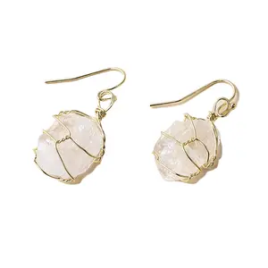 Raw White Crystal Wire Wrapped Ring