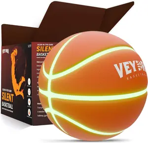 Silent Basketball Size 7 (29.5") – Glow-in-the-Dark Indoor Quiet Basketball for Kids & Adults – Soft Foam Noiseless Basketball for Quiet Dribbling – Soundless Soft Silent Ball