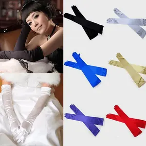 Long Gloves Fancy Dress for Women Satin Gloves for Opera  Accessories Prom Costume Halloween Party Evening Wedding Bridal Glove