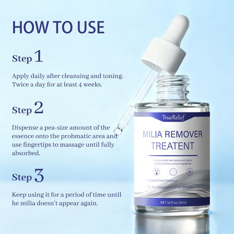 TrueRelief Milia Care Solution Serums for Face Skin Repairing with Salicylic Acid Hyaluronic Acid 0.85 oz