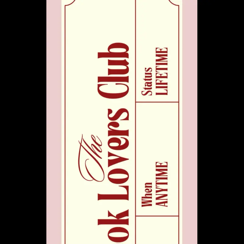 The Book Lovers Club Admit One Bookmark - Elegant Design for Book Club Enthusiasts