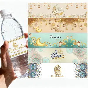 20pcs/40pcs Eid Mubarak Bottle Labels Sticker Ramadan Decoration for Home Ramadan Kareem Party Supplies
