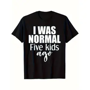 Humorous New Mom of Five T Shirt Classic Style Suitable for Men and Women Summer 2026 Short Sleeve Printed Cotton T Shirt