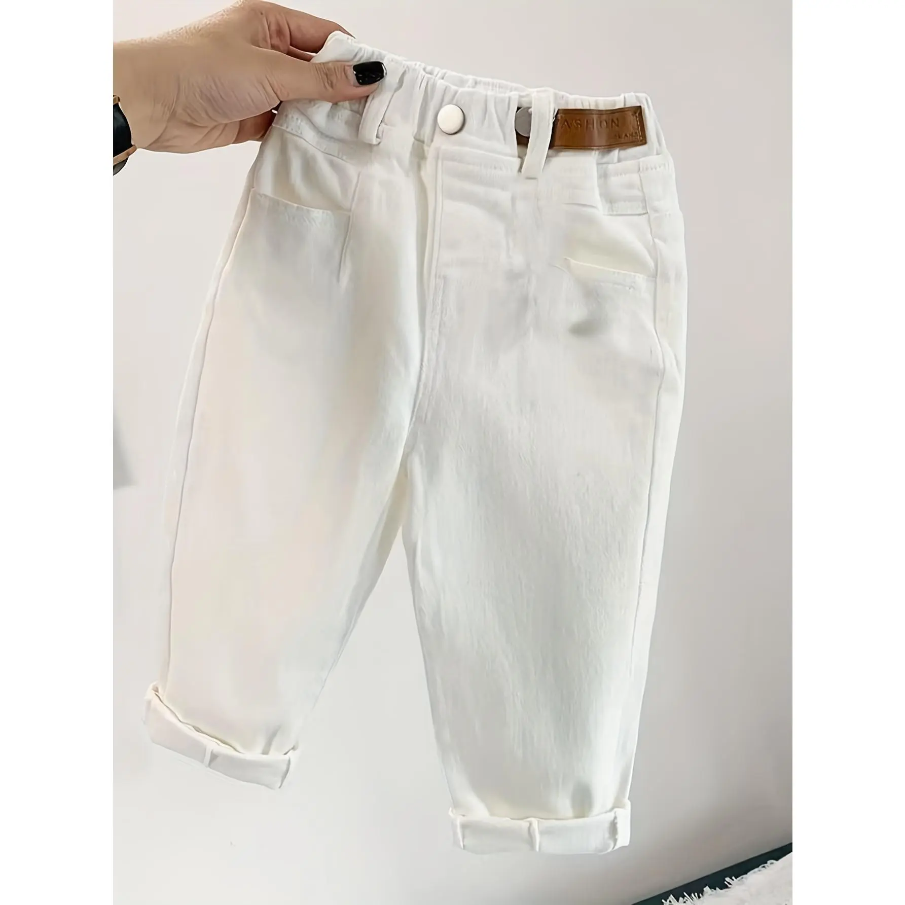 New Spring And Autumn White Casual Pants for Kids, Stylish Korean Version for Boys And Girls, Versatile Trousers, for Outdoor