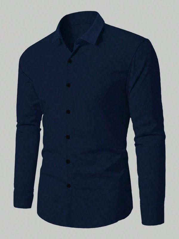 Men's Solid Long Sleeve Dress Shirt, Business Formal Shirt for Work Office, Fashion Classic Wrinkle-resistant Shirt for Men Men's Solid Long Sleeve Dress Shirt, Business Formal Shirt for Work Office, Fashion Classic Wrinkle-resistant Shirt for Men