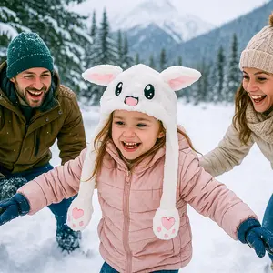 Kawaii Bunny Hat with Long Flaps – Super Soft Plush Winter Ear Hat for Kids & Adults