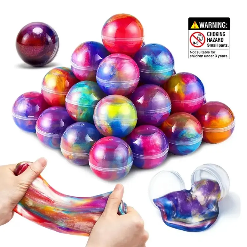 Cute Slime Party Favors, Stretchy Non-Sticky Galaxy Slime Balls, Stress Relief Safe Toy, Classroom Rewards, Kids Birthday Gift