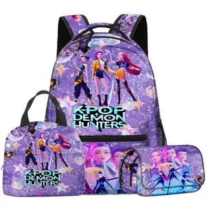 New 3D-Print K-Pop-Themed 3-Piece Set:Girls' School Backpack, Pencil Case, andMessenger Bag