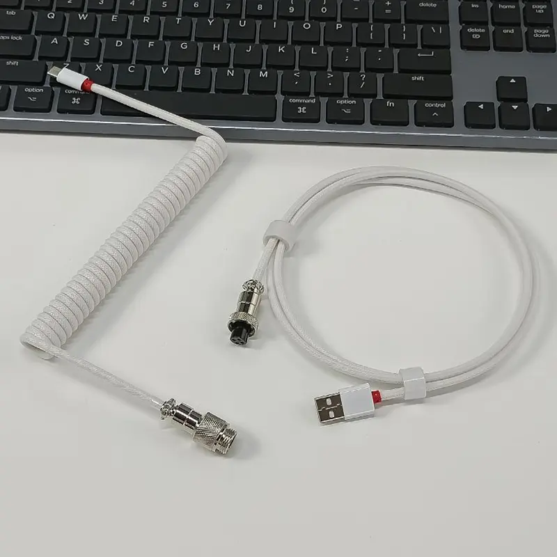 Braided Mechanical Keyboard Cable with, 1 Pack Plug-and-Play Gaming USB Coiled Cable, Computer & Laptop Accessories, Usb Powered Cable