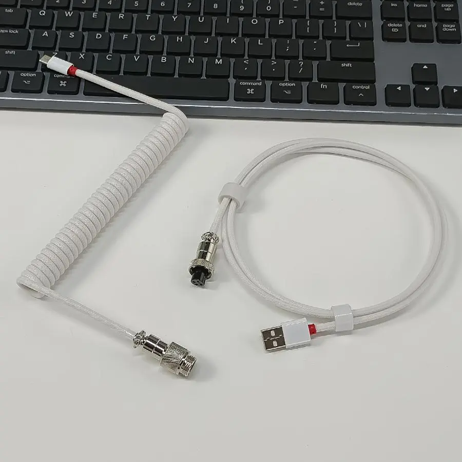 Braided Mechanical Keyboard Cable, 1 Count Plug-and-play Gaming Keyboard USB Coiled Cable, Computer & Laptop Accessories