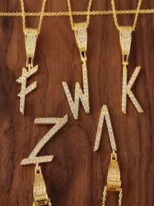 Fashion Dainty 26 Letters CZ Gold Plated Alphabet Letters Initial Necklace Pendant Charms Jewelry Making Charms
