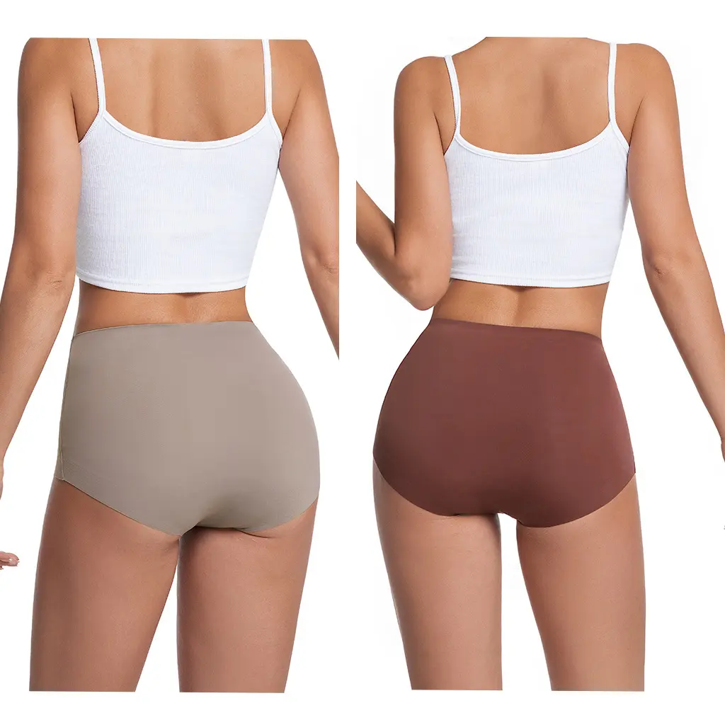 Women's High Waist Briefs, 6-Pack Solid Seamless Built-in Shapewear with Tummy Control, Butt Shaping for Fitness, Plus Size, Fitted Panties, No Padding, Built-In Shapewear Briefs, Butt Shaping Briefs