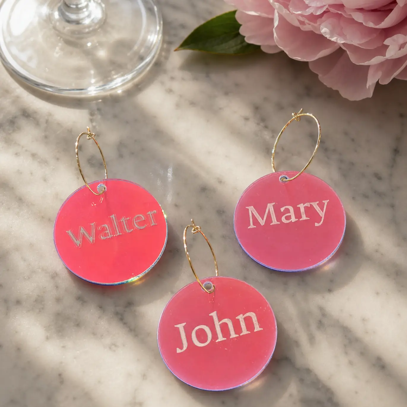 Personalized Holographic Wine Glass Charms