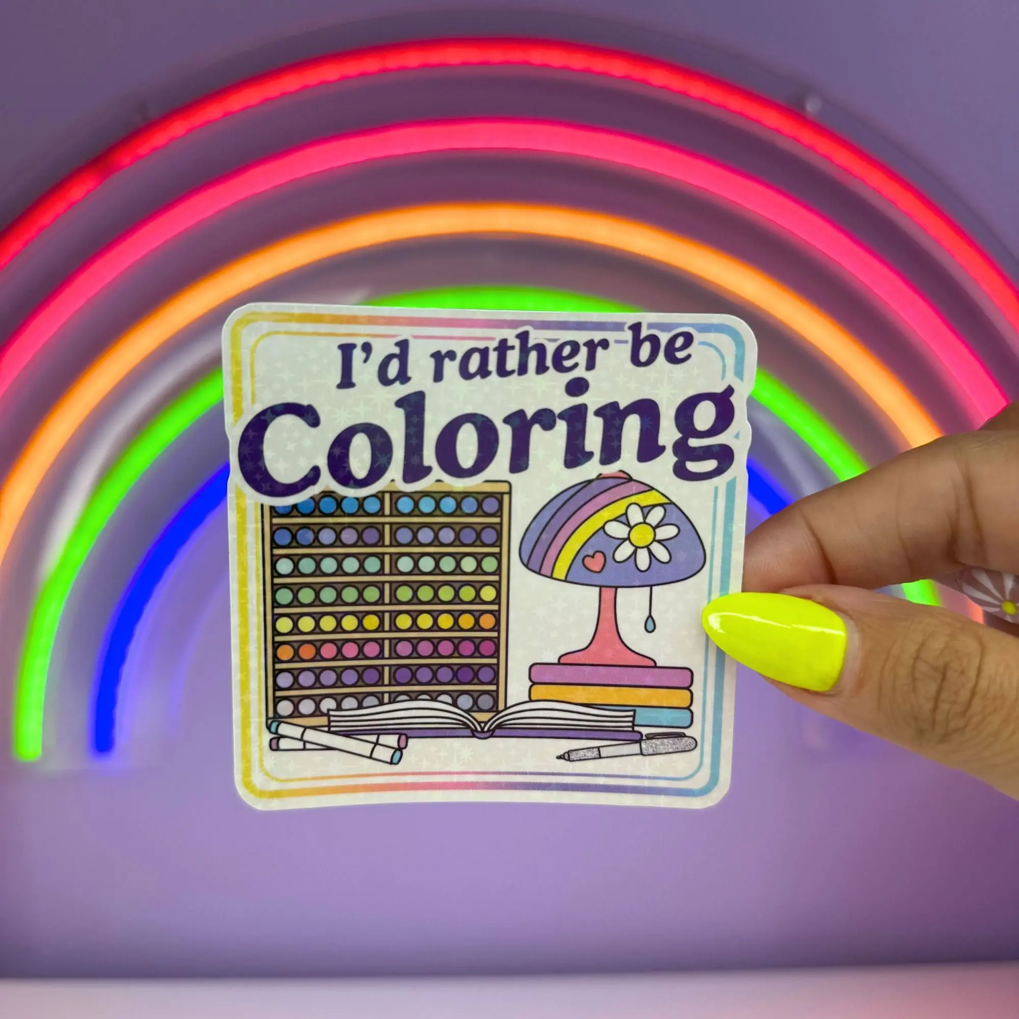 I'd Rather Be Coloring Sticker