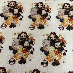 Demon Slayer Anime Fabric By the Half. Yard 18"x57"