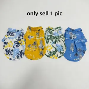 New Summer Dog Clothes Costume Beach Vacation Style Shirt for Small Dogs, Anti-shedding Two-legged Shirt