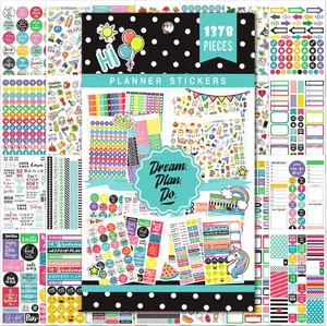 Planner Stickers - 28 Sheets, 1378 Stunning Design Accessories for Journals and Calendars, Essential Planner Accessories